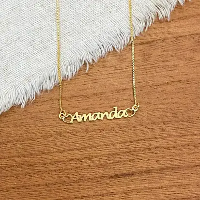 GARGANTILHA MINI NOME CORAÇÕES DOURADO